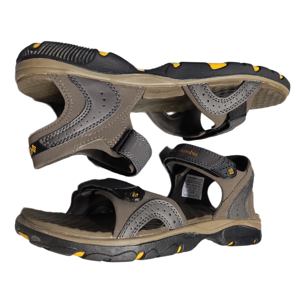 Columbia Riptide Sandals Mens US 8 Gray Black Open Toe Hook & Loop YM 6045-255